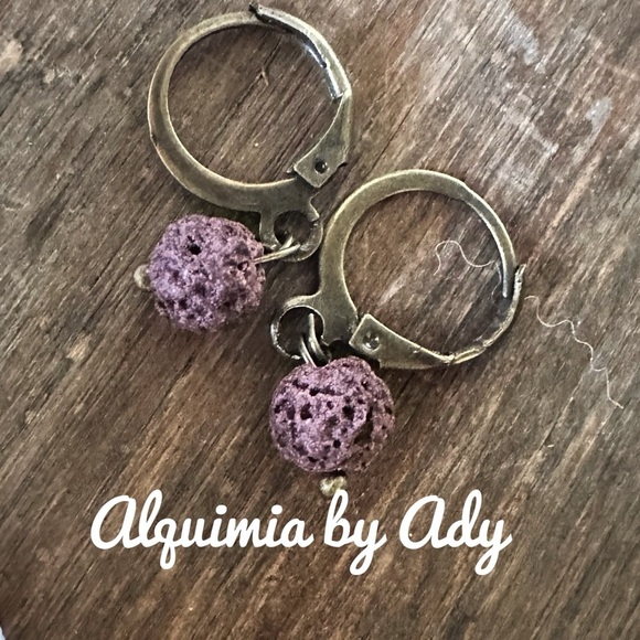 Lavender Textured Sphere Earrings with Silver Rings - Picture 1 of 1